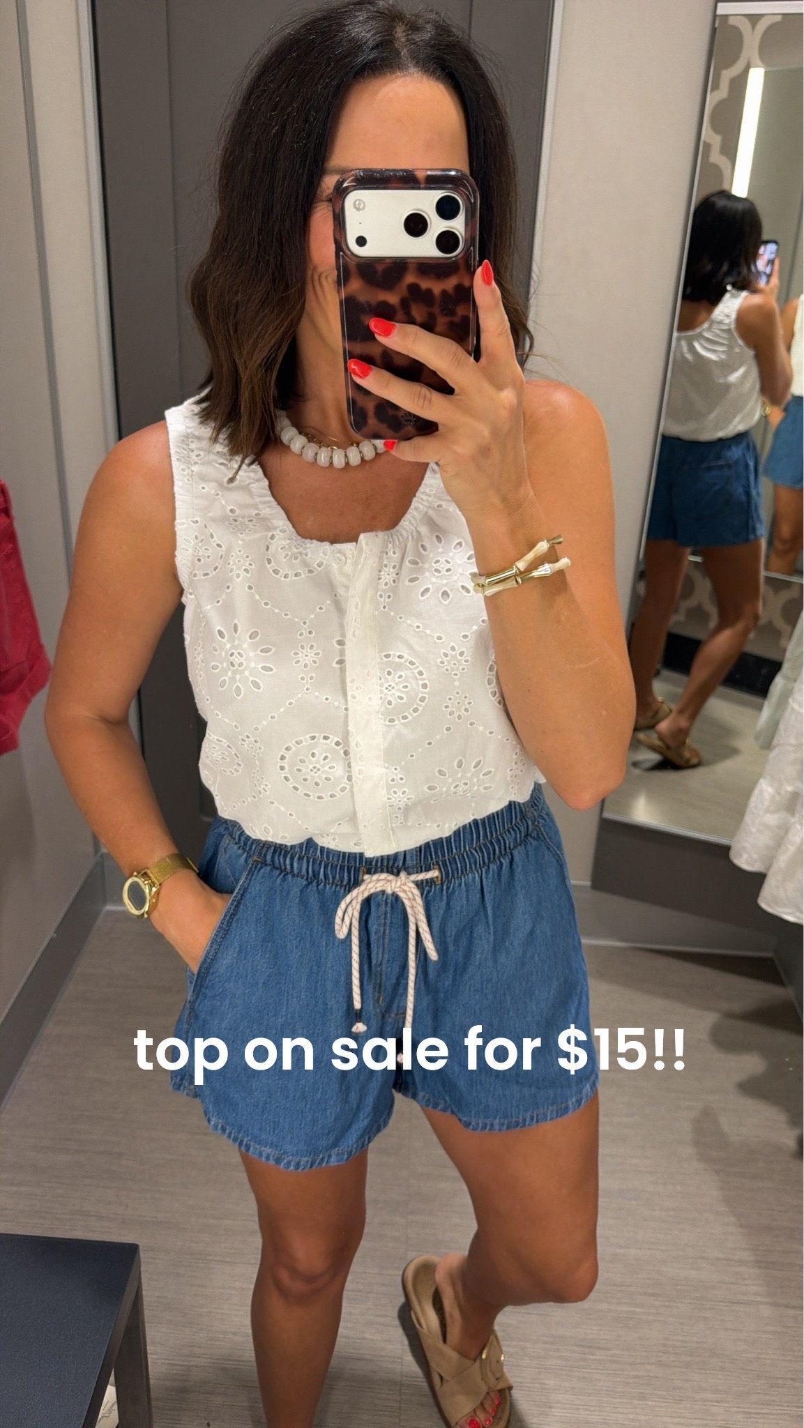 This eyelet top is even prettier in person 🤍 And it’s on sale for just $15! Such an easy piece to dress up with denim shorts, white jeans, or linen pants all summer long.

Top: Target (on sale for $15!)
Size: Small ✨

#TargetStyle #TargetFinds #TargetFashion #AffordableStyle #SummerOutfit #EyeletTop #EverydayStyle #LTKStyle #OOTD #TargetDeals
