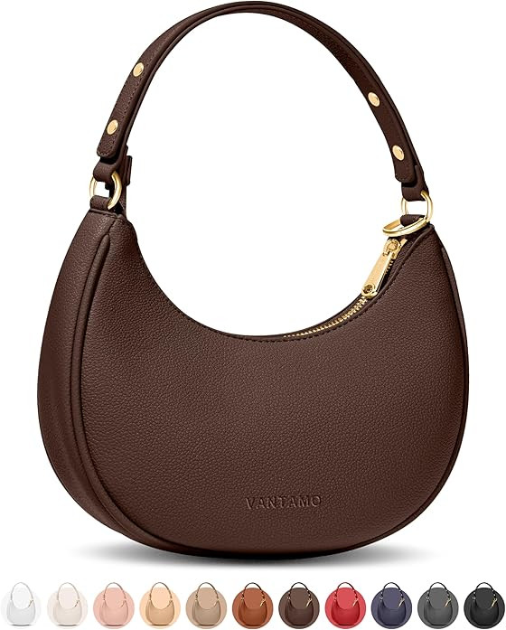 Vantamo Crescent Bags For Women with RFID Protection, Half Moon Clutch Purses for Women with Anti... | Amazon (US)
