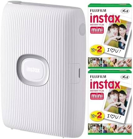 Fujifilm Instax Mini Link Smartphone Printer (Ash White) + Fuji Instax Mini Film (40 Sheets) - In... | Amazon (US)