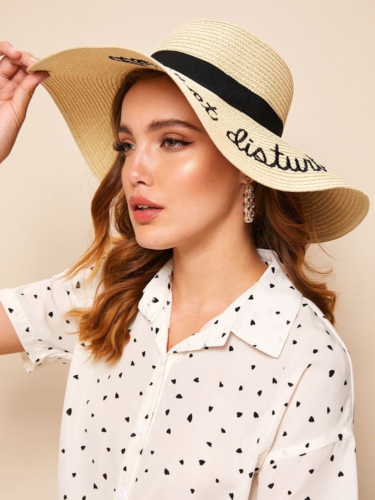 Letter Embroidery Floppy Hat | SHEIN