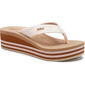 ONCAI Women’s Platform Wedge Flip Flops Trendy Dressy Womans Summer Flatform Chunky Heel Sandal... | Amazon (US)