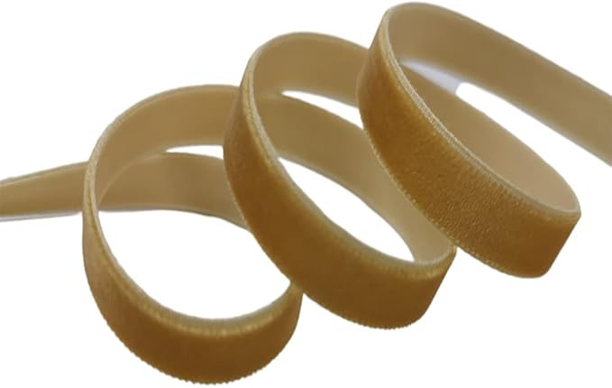 KLTRIBBON Nylon Single Face Velvet Ribbon,3/8 Inch X 25 Yards Spool (Gold) | Amazon (US)