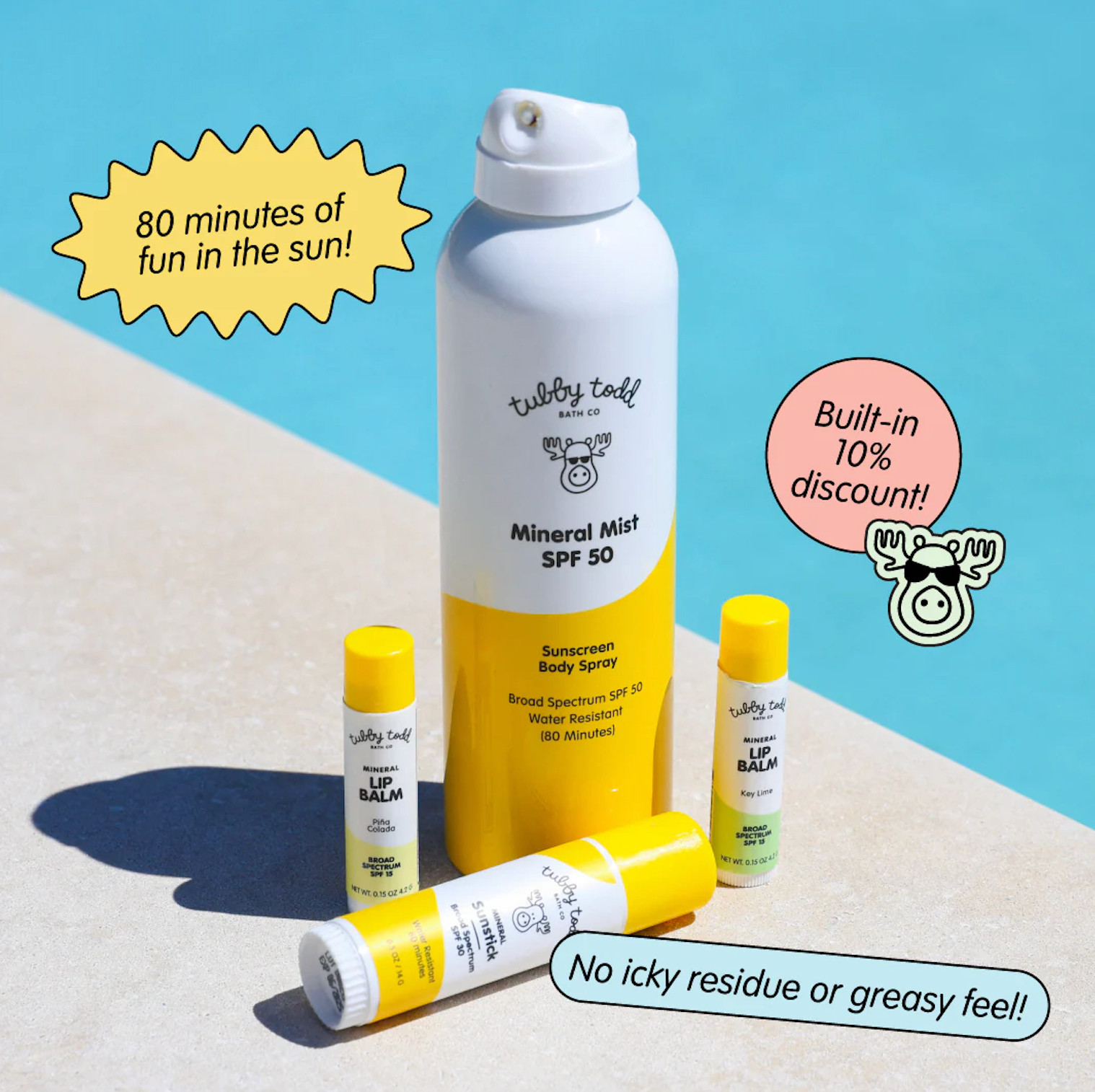One of the easiest ways I prep for sunny days is by keeping a good mineral sunscreen kit ready to grab.

The Tubby Todd Sun Kit includes their popular SPF 50 mineral mist sunscreen plus mineral lip balm so you have everything you need for beach days, pool afternoons, park playdates, and summer travel.

Why parents love it:
☀️ SPF 50 mineral sunscreen spray
☀️ 80-minute water resistance
☀️ no greasy or sticky residue
☀️ gentle on sensitive skin

It’s one of those family summer essentials that just lives in our beach bag. 

 #LTKgrwm #LTKmomlife #LTKKids
