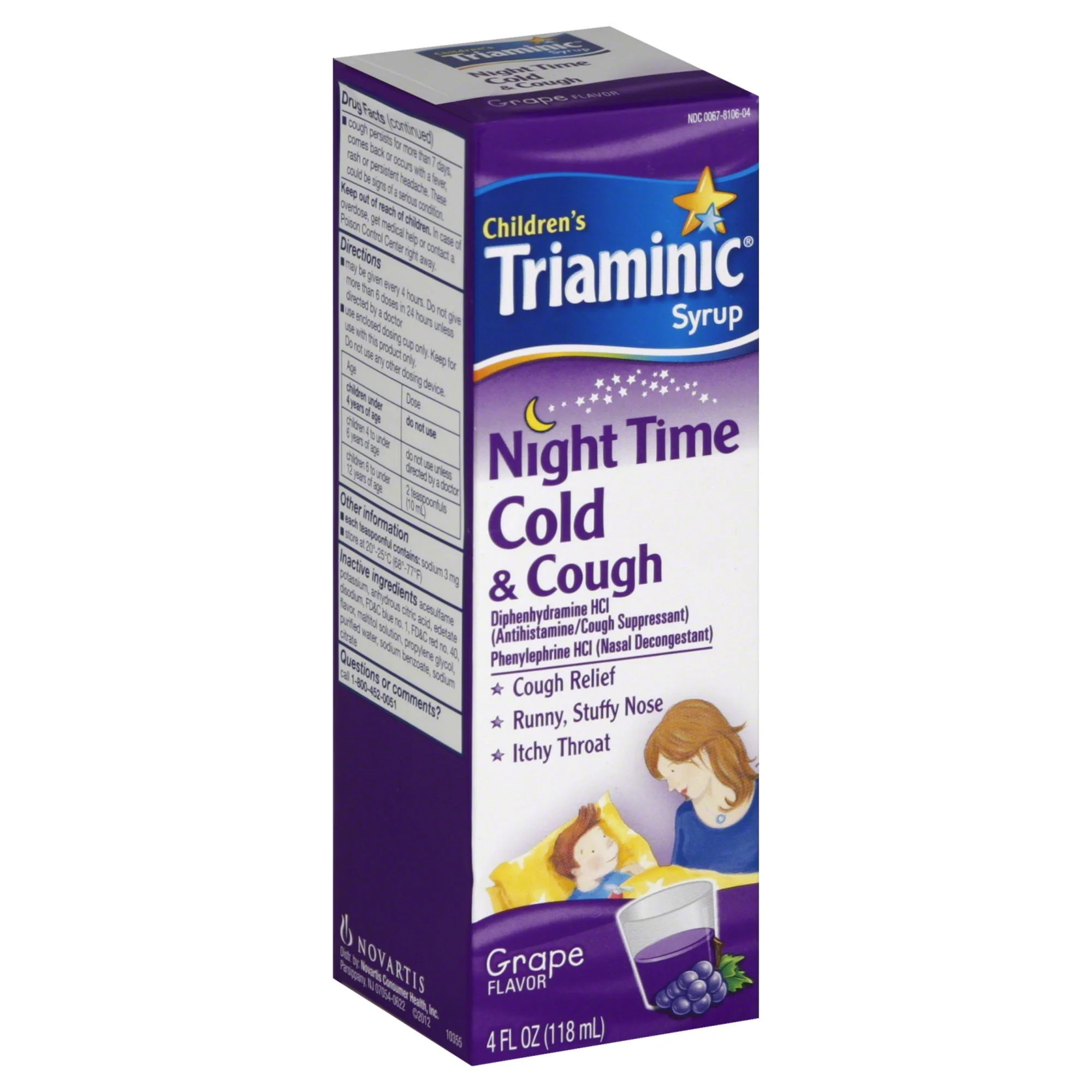 Children's Triaminic Night Time Cold & Cough Liquid, Grape, 4 Fl Oz | Walmart (US)