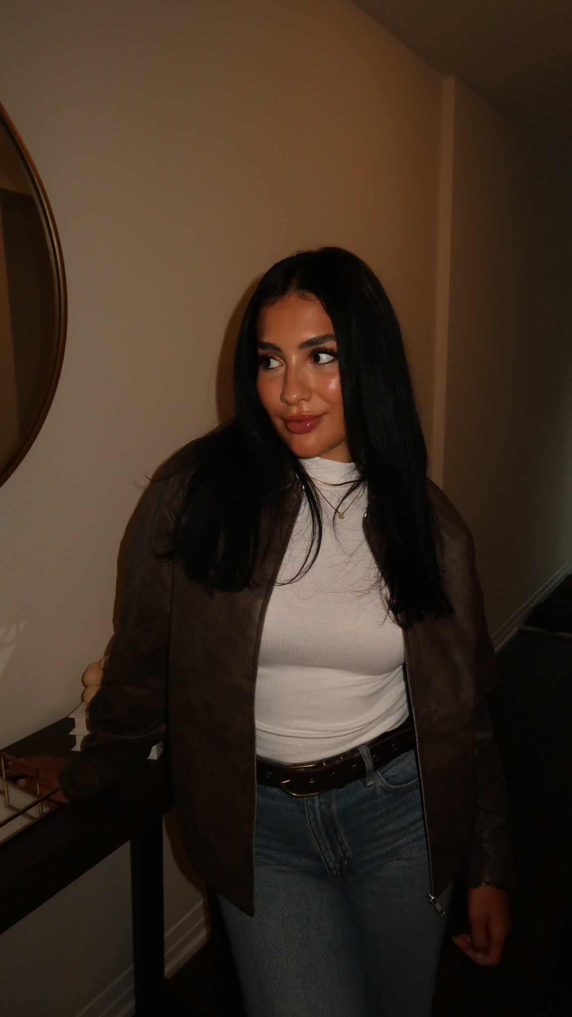 Effortless fall style inspo 🍂✨ Rocking a chic brown leather jacket, crisp white top, and classic jeans for the perfect autumn look. Casual, stylish, and easy to recreate for everyday fall fashion. #FallOutfit #AutumnStyle #LeatherJacket #CasualChic #OOTD #StreetStyle #CozyFallFashion”

#LTKmodest #LTKstyletip #LTKdatenight