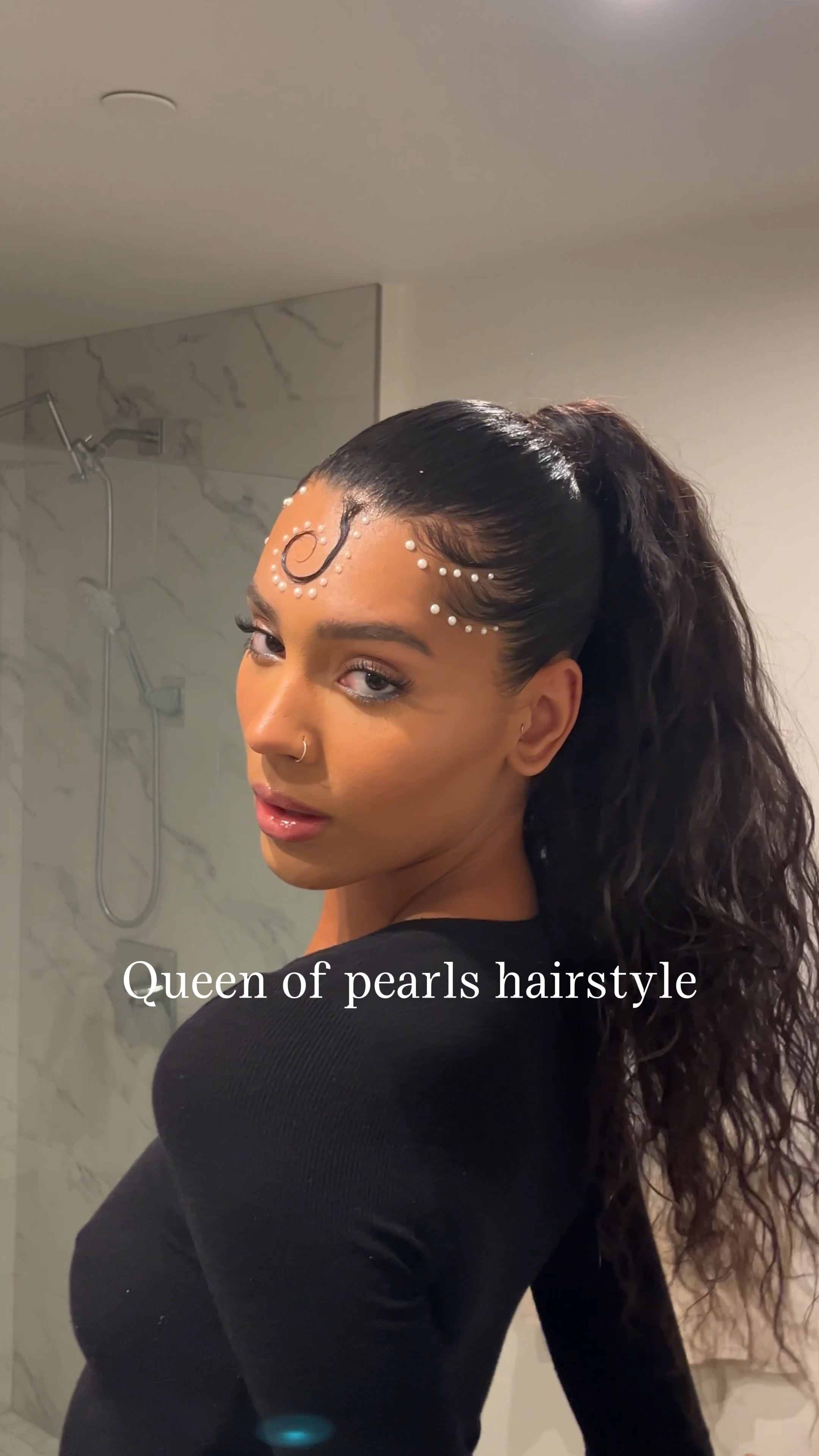 Creative artsy pearl slick back ponytail 

#LTKBeauty