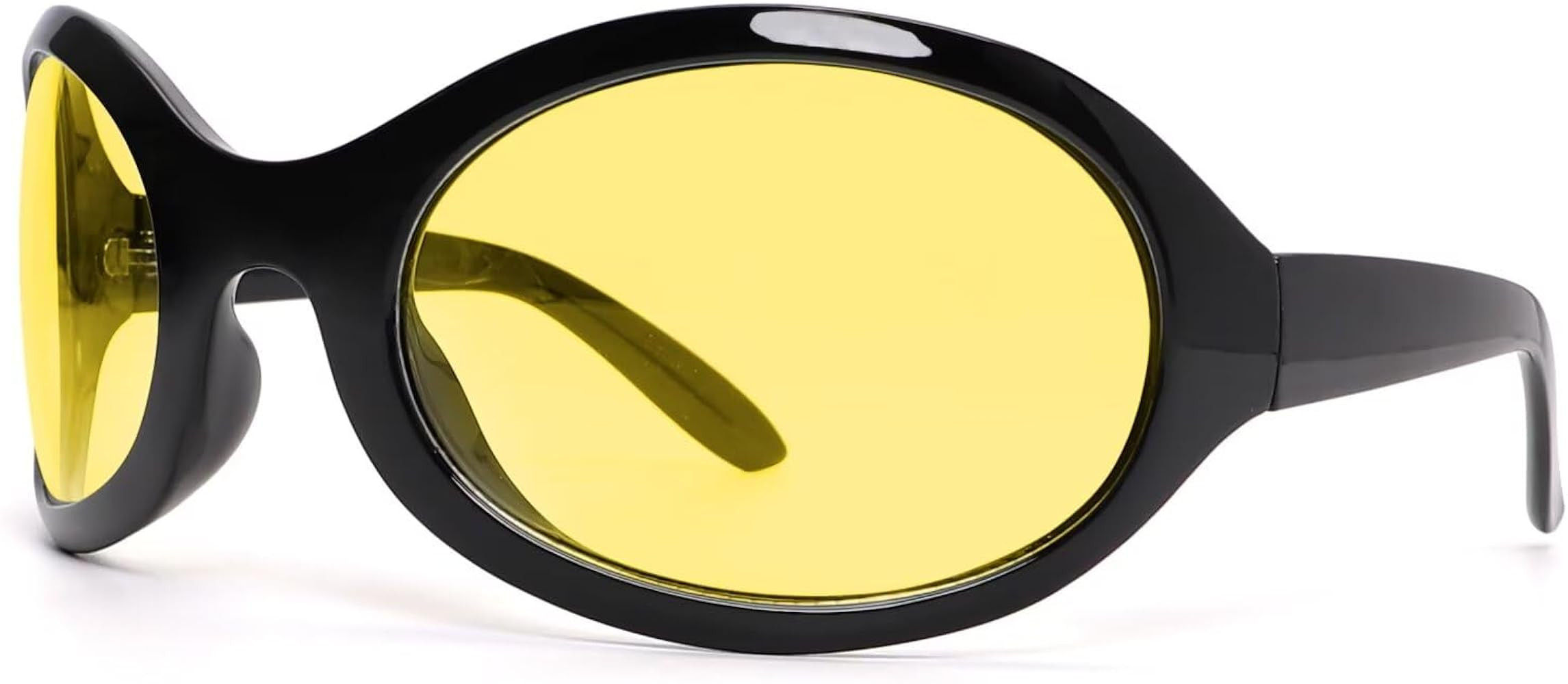 Oversized Fashion Sunglasses for Women Men Wrap Around Classic Oval Black Sun Glasses Ladies Shad... | Amazon (US)