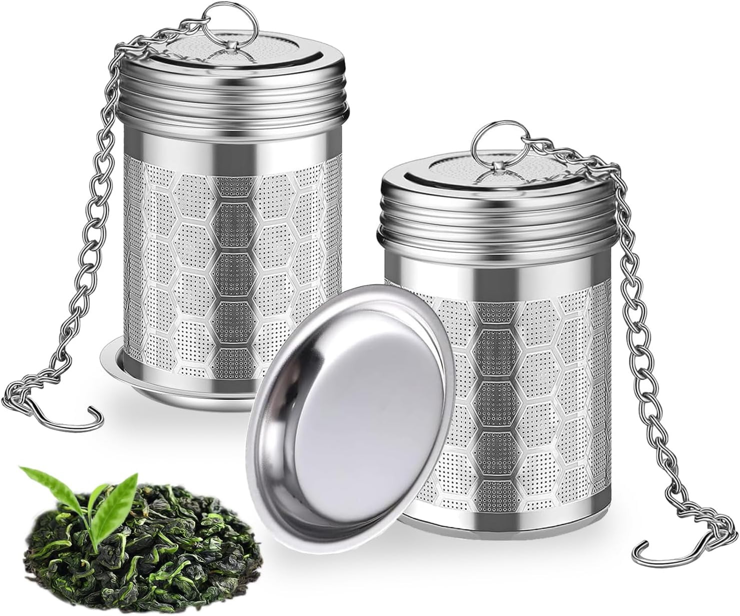 SUSWIM 2 Pack Tea Infuser for Loose Tea, Extra Fine Mesh Tea Strainers with Drip Trays, 304 Stain... | Walmart (US)