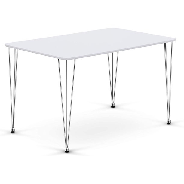 Ivinta Computer Desk 47.5 inch Computer Table White Wood Dining Table for 4/6 Rectangle Kitchen D... | Walmart (US)