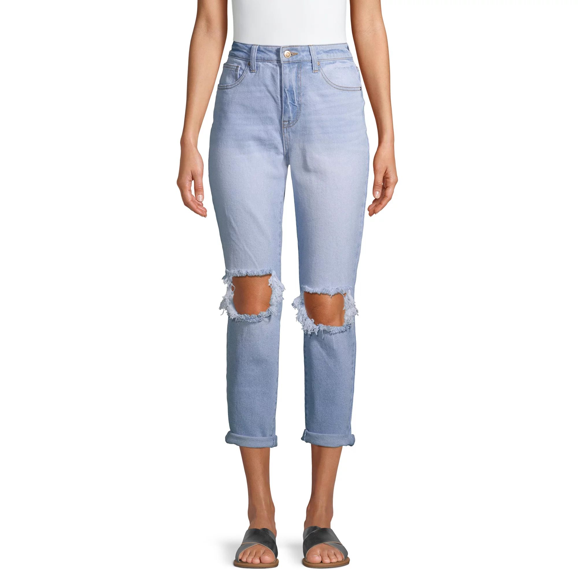 No Boundaries - No Boundaries Juniors' Mom Jeans - Walmart.com | Walmart (US)