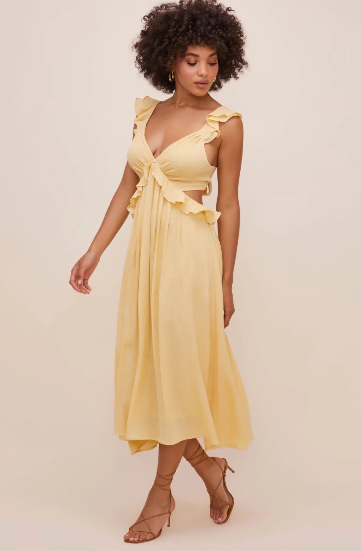 Nima Ruffle Midi Dress | ASTR The Label (US)