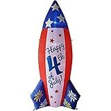 Fraser Hill Farm FHINAMRCKT101-L 10-Ft. Tall Americana July 4th Rocket, Outdoor Blow Up Inflatable w | Amazon (US)