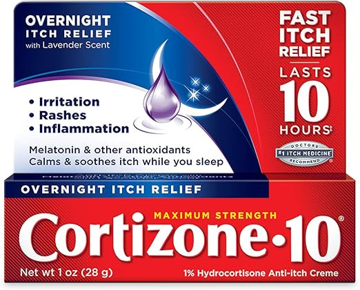 Cortizone 10 Maximum Strength Overnight Itch Relief, Lavender Scent, 1% Hydrocortisone Anti-Itch ... | Amazon (US)