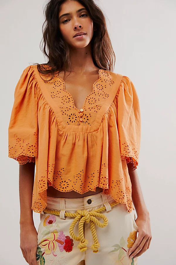 Costa Eyelet Top | Free People (Global - UK&FR Excluded)