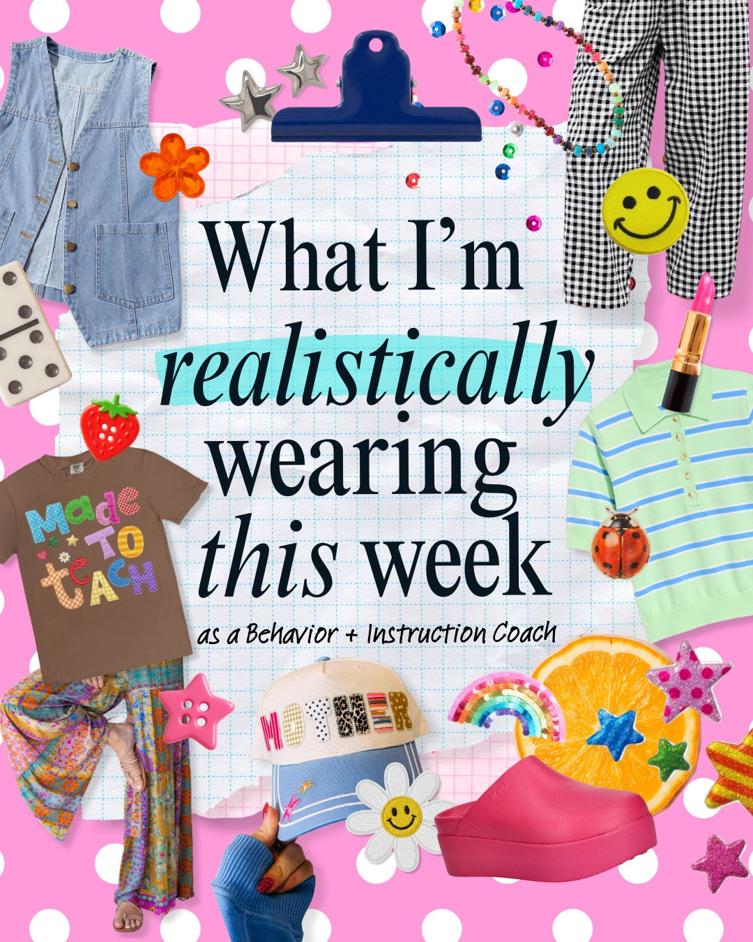 what I’m wearing this week! ☀️💖🦋🌈🍀