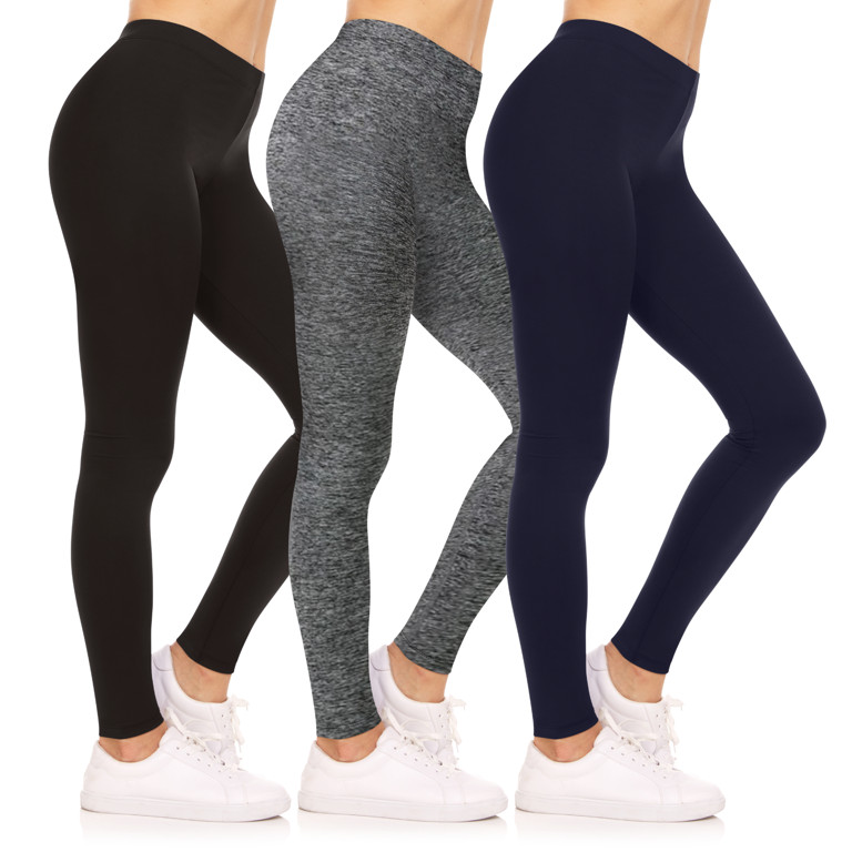 Sweet Hearts 3-Pack Leggings for Women- Elastic Waist Tummy Control Buttery Soft Women's Leggings... | Walmart (US)