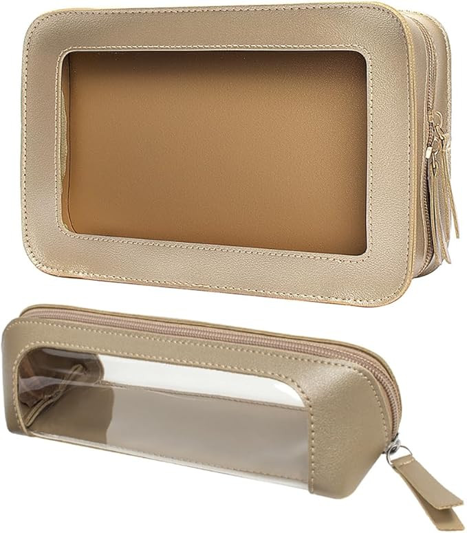 LETGO 2Pack Clear Makeup Bags, TSA Approved Toiletry Bag with Zipper, Clear Makeup Organizer Fit ... | Amazon (US)