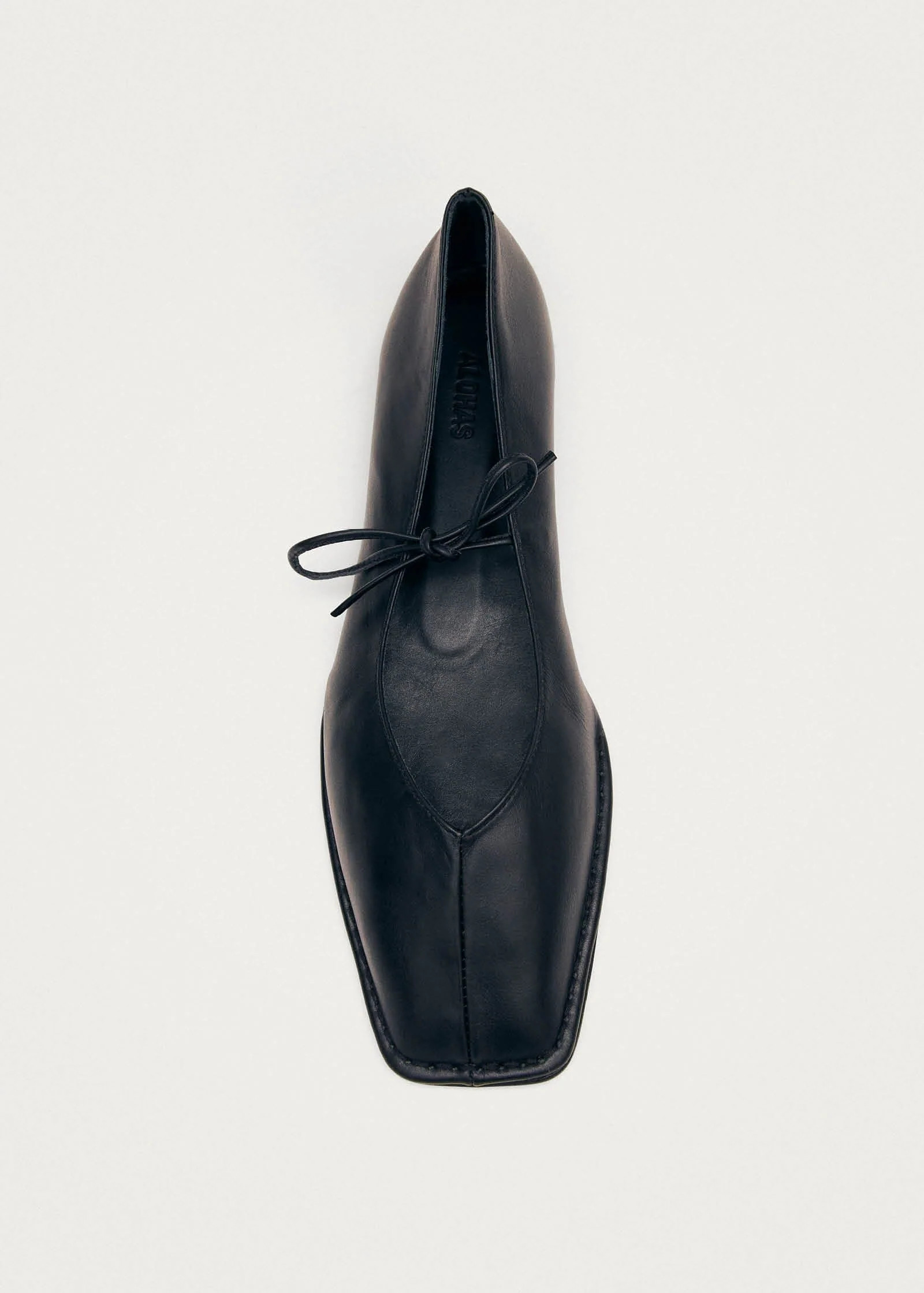 Sway Black Leather Ballet Flats | ALOHAS (Global)