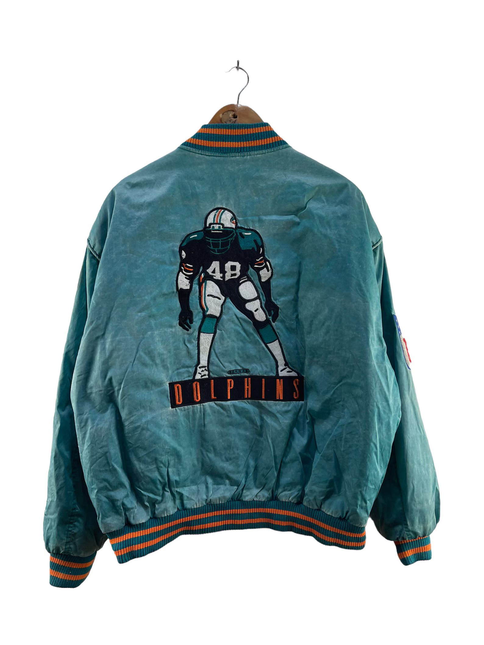 Vintage Dolphins Miami NFL Bombers Jacket - Etsy | Etsy (US)