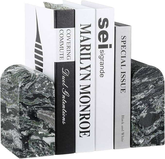 Koville South African Natural Marble Bookends for Shelves, Non-Slip Book Ends, 13LBS Ultra Heavy ... | Amazon (US)
