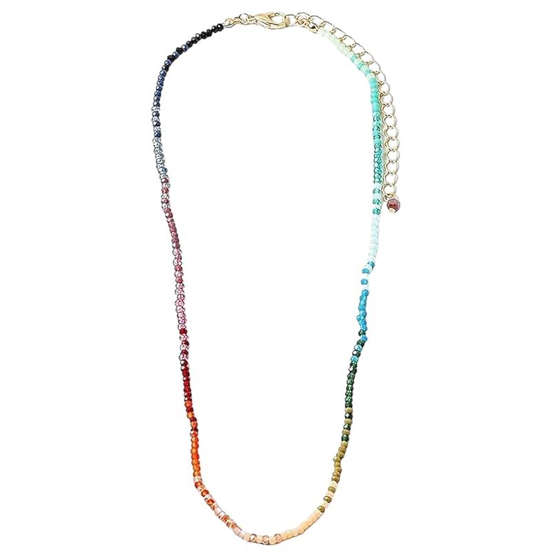 Colorful Sparkling Resin Beaded Necklace - 17in + 2in extender (Mini Bead) | Amazon (US)