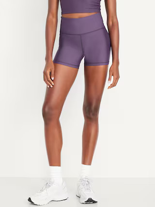 High-Waisted PowerSoft Biker Shorts -- 4-inch inseam | Old Navy (US)