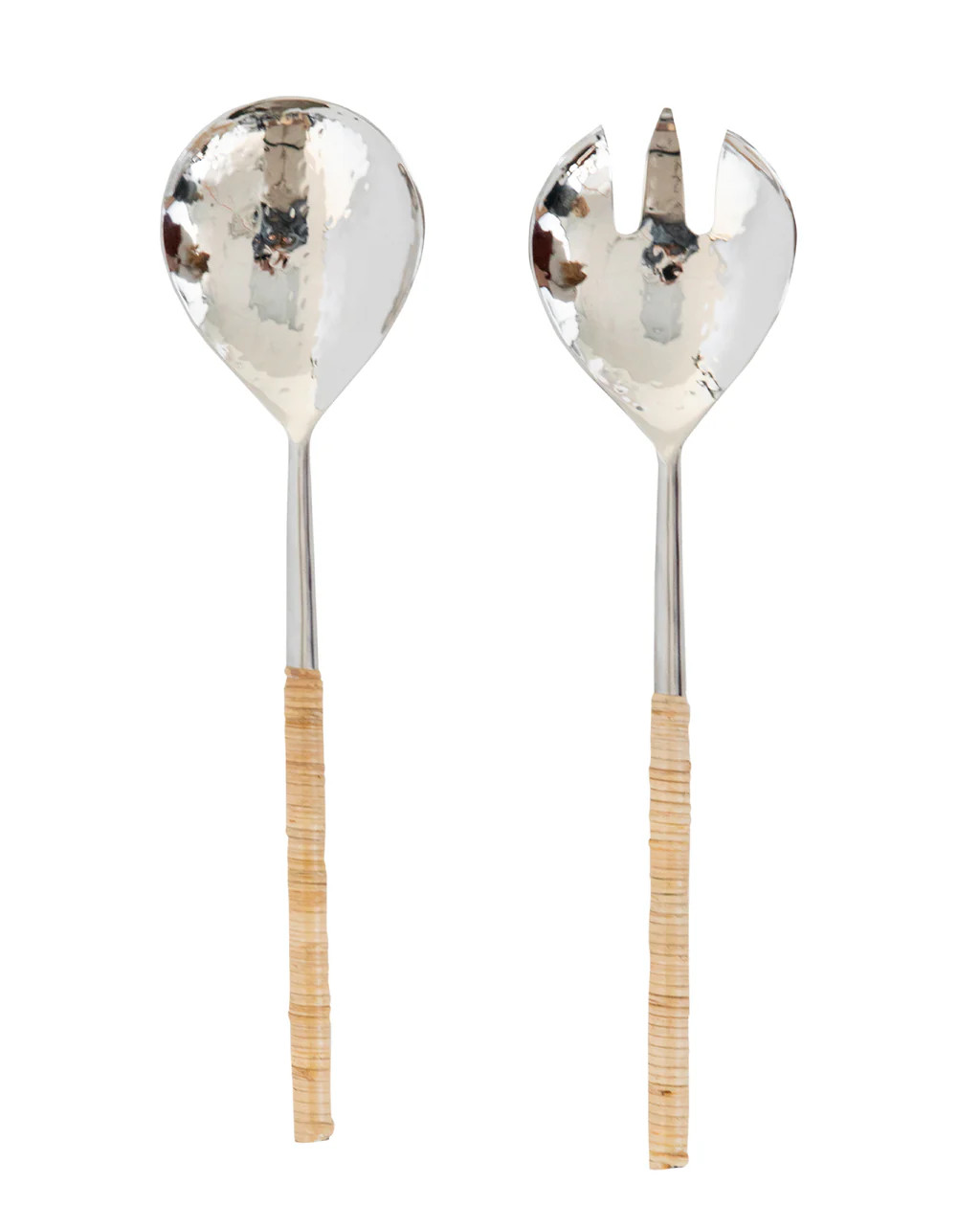 Hammered Metal & Rattan Serving Set | McGee & Co.