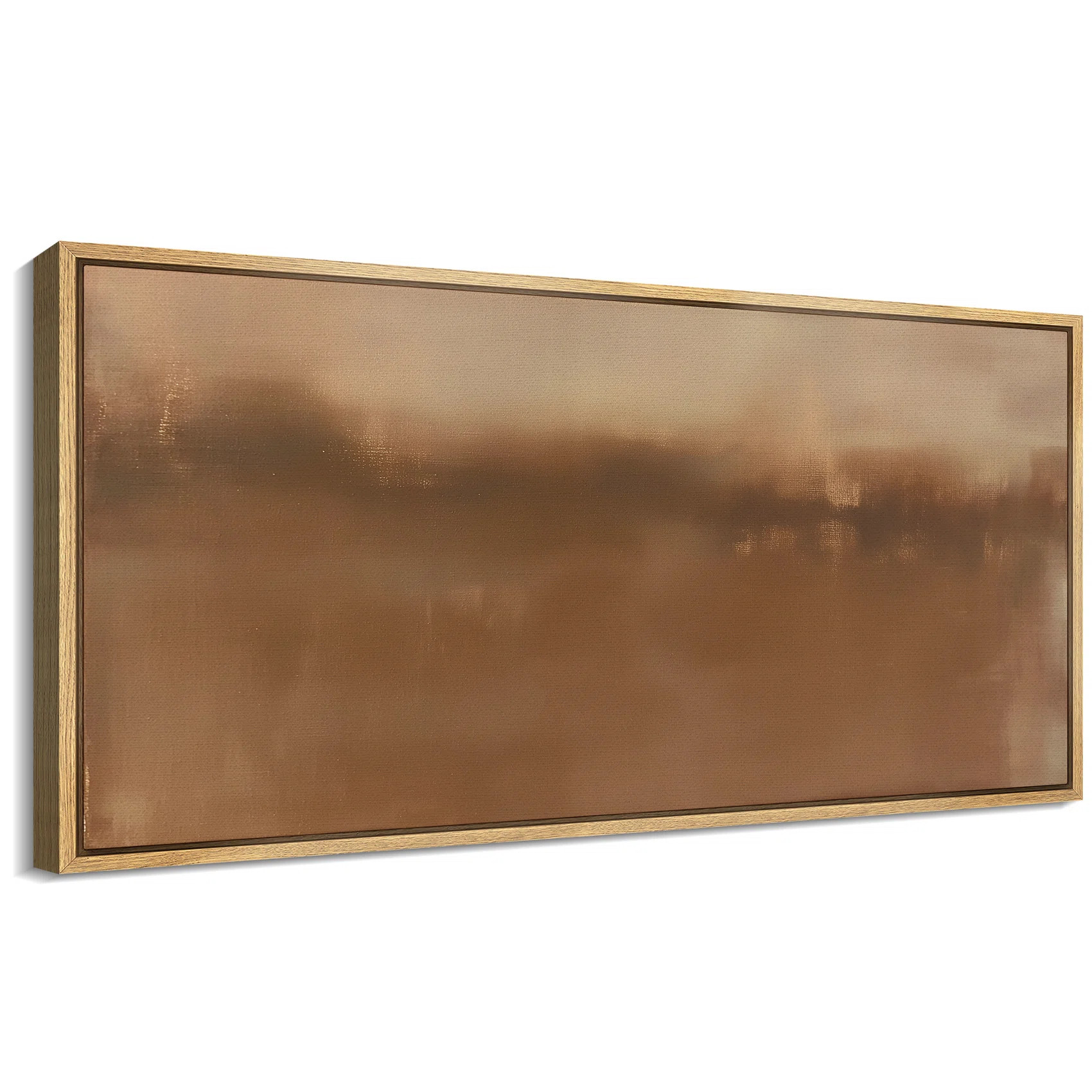 Warm Brown Minimalist Horizon Landscape Abstract Wall Decor Extra Large Pictures Framed Canvas Print Wall Art | Wayfair North America