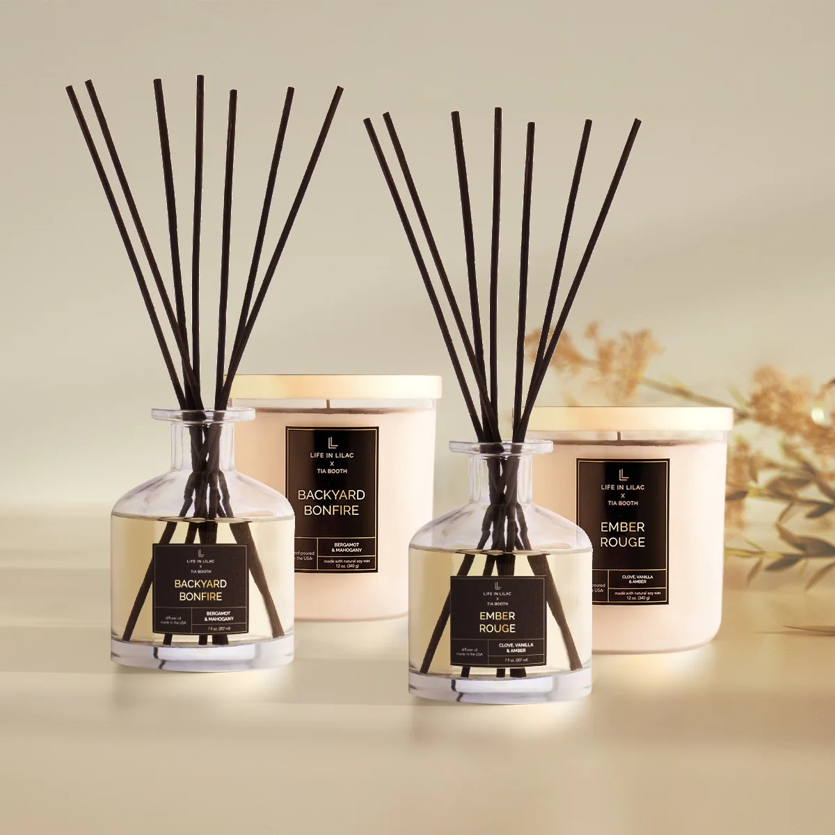 Backyard Bonfire & Ember Rouge Candle Diffuser Bundle | Life In Lilac