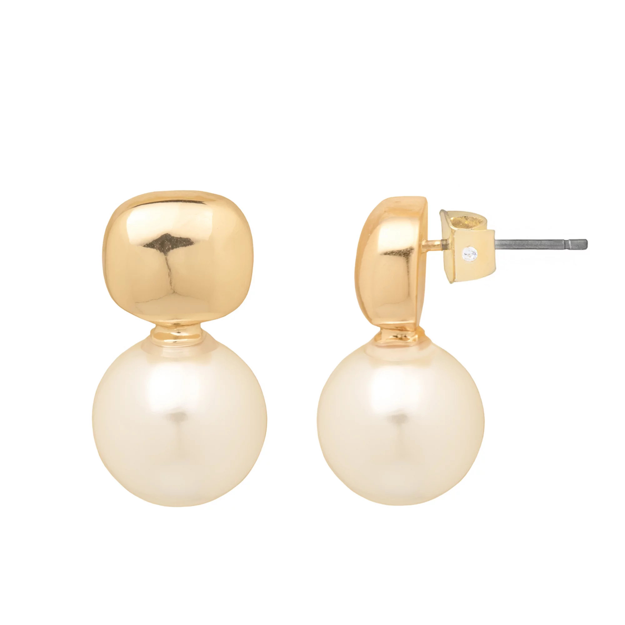 LC Lauren Conrad Gold Tone Simulated Pearl Drop Earrings | Kohl's