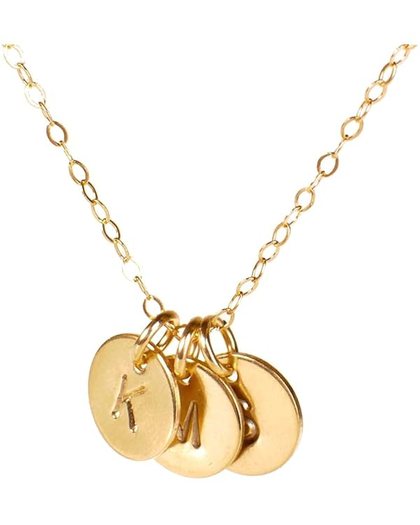 EFYTAL Initial Necklaces for Women, Dainty 14k Gold-Filled or Sterling Silver 3 Initial Necklace,... | Amazon (US)
