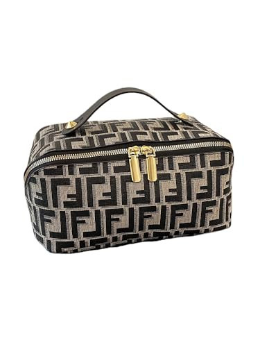 CIZNNXCE New antique travel makeup bag, women's portable large capacity makeup bag, open flat makeup bag storage makeup bag (black) | Amazon (US)