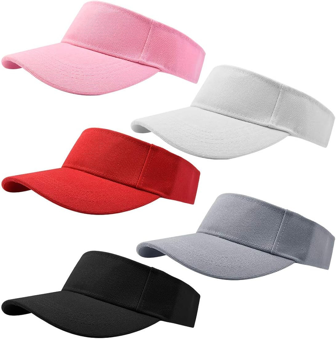Marrywindix 5 Pieces Sport Wear Athletic Visor Sun Sports Visor Hat Visor Adjustable Cap for Wome... | Amazon (US)