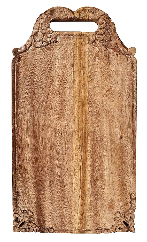 Mango wood hand carved Chopping & Serving Tray for kitchen, dining table and outdoor SIZE 16.5x9x... | Amazon (US)