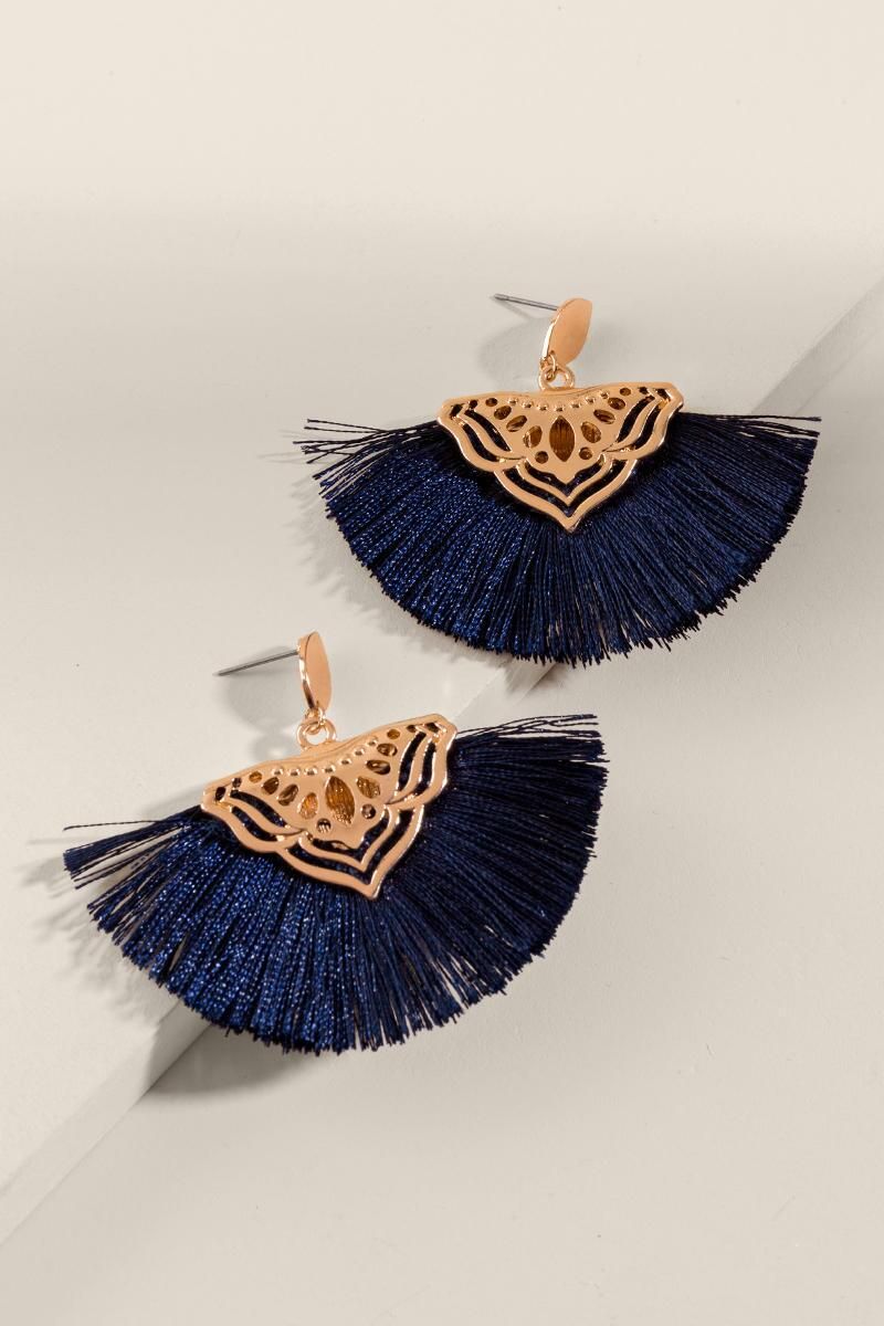 Marisol Tasseled Fan Drop Earrings | Francesca’s Collections
