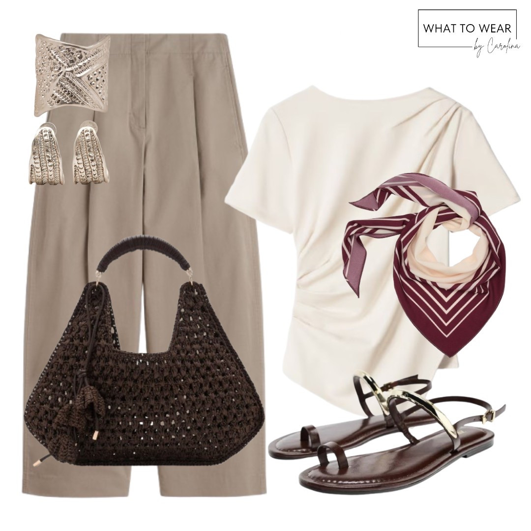 Neutrals with a touch of burgundy 
#neutraloutfit #scarflook

#LTKFindsUnder50 #LTKFindsUnder100 #LTKStyleTip