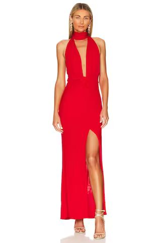 Alice + Olivia Resse Gown in Perfect Ruby from Revolve.com | Revolve Clothing (Global)