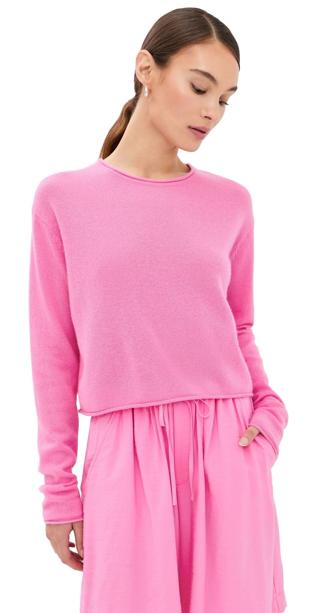 Sablyn Lance Cashmere Cropped Pullover Dahlia Pink XS | Shopbop
