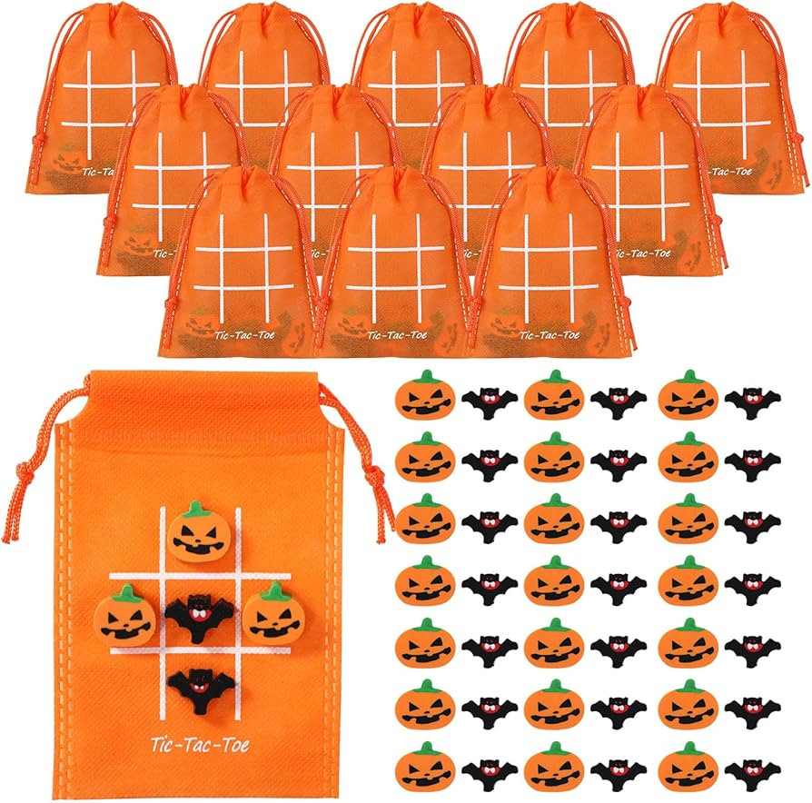 Pasimy 40 Set Halloween Party Favors Tic Tac Toe Game Set Includes 40 Drawstring Gift Bags 400 Mi... | Amazon (US)