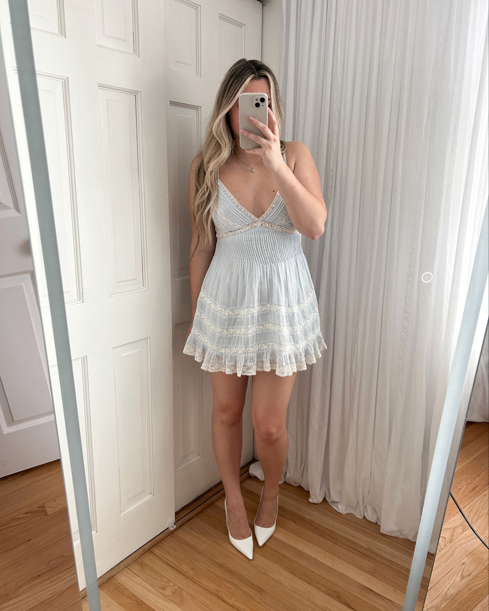 lace long sleeve white mini dress Princess Polly Women's Aubriella Lace Long Sleeve Minidress - White