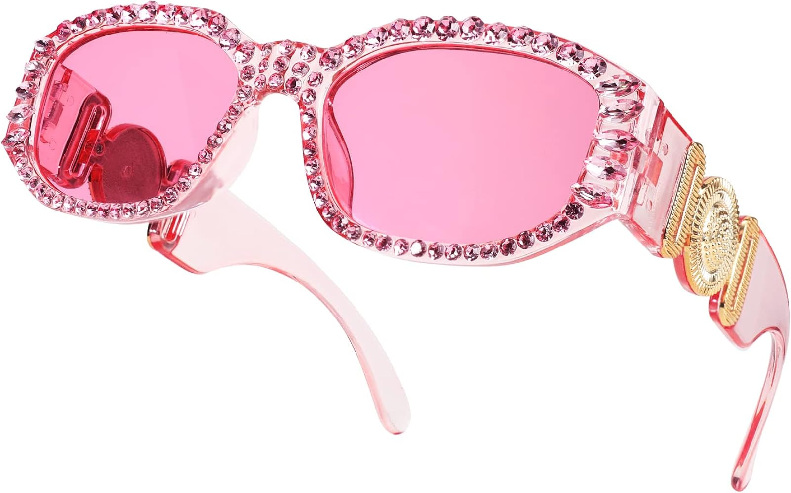 FEISEDY Chunky Rectangle 90s Sunglasses Men Women Crystal Sunglasses UV400 Sparkling Fahion Templ... | Amazon (US)