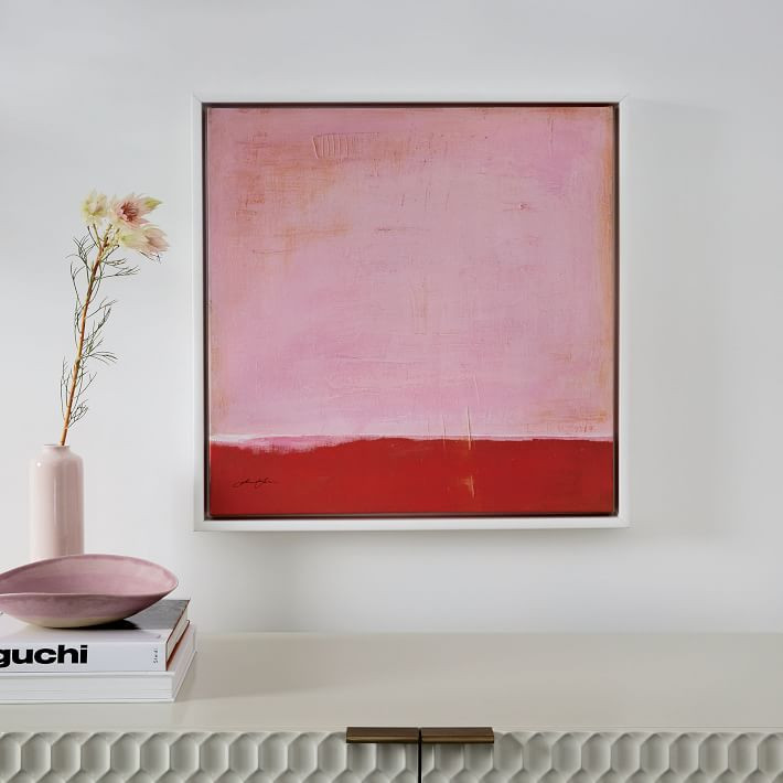 Red on Pink Framed Wall Art by Laura Gunn | West Elm (US)