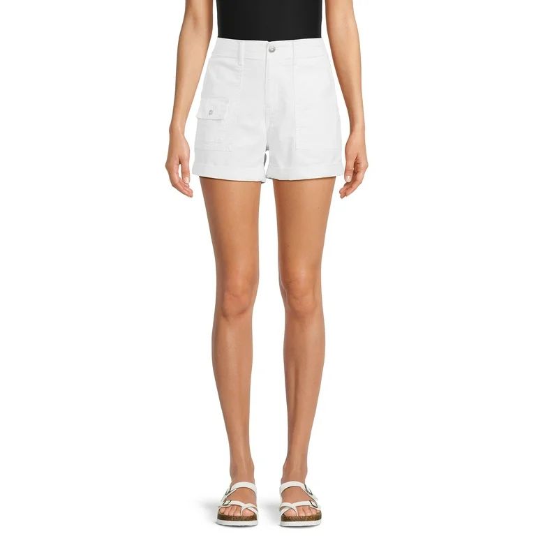 Time and Tru Women's and Women's Plus Utility Cuff Shorts, 4" Inseam, Sizes 2-20 - Walmart.com | Walmart (US)