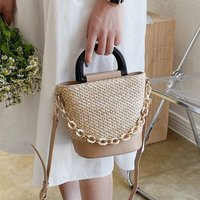 Elegant Female Tote Bucket Bag 2021 Summer New High-Quality Straw Women's Designer Handbag Woven Tra | Etsy (UK)