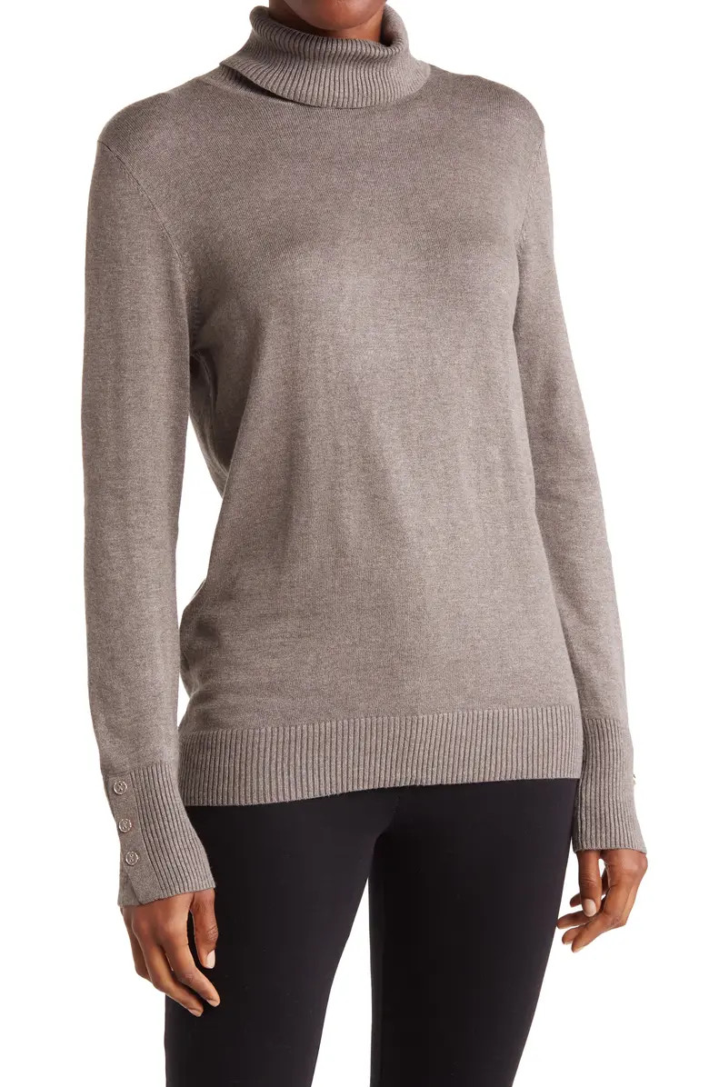 Turtleneck Button Sleeve Pullover Sweater | Nordstrom Rack