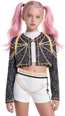 Demon Cosplay Hunters Pop Singer Costume Kids Golden 3-14Y Girls Toddler Halloween Costumes Stage... | Amazon (US)