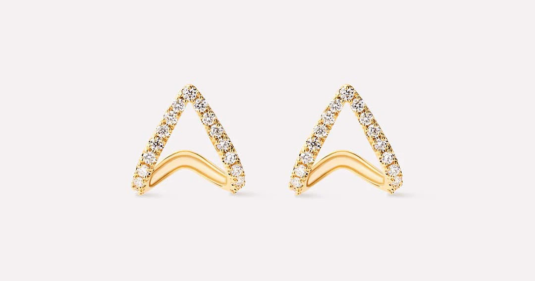 Diamond Velora Huggie Studs | Ana Luisa