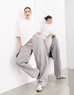 ASOS EDITION Sydney denim barrel leg jean in grey | ASOS (Global)