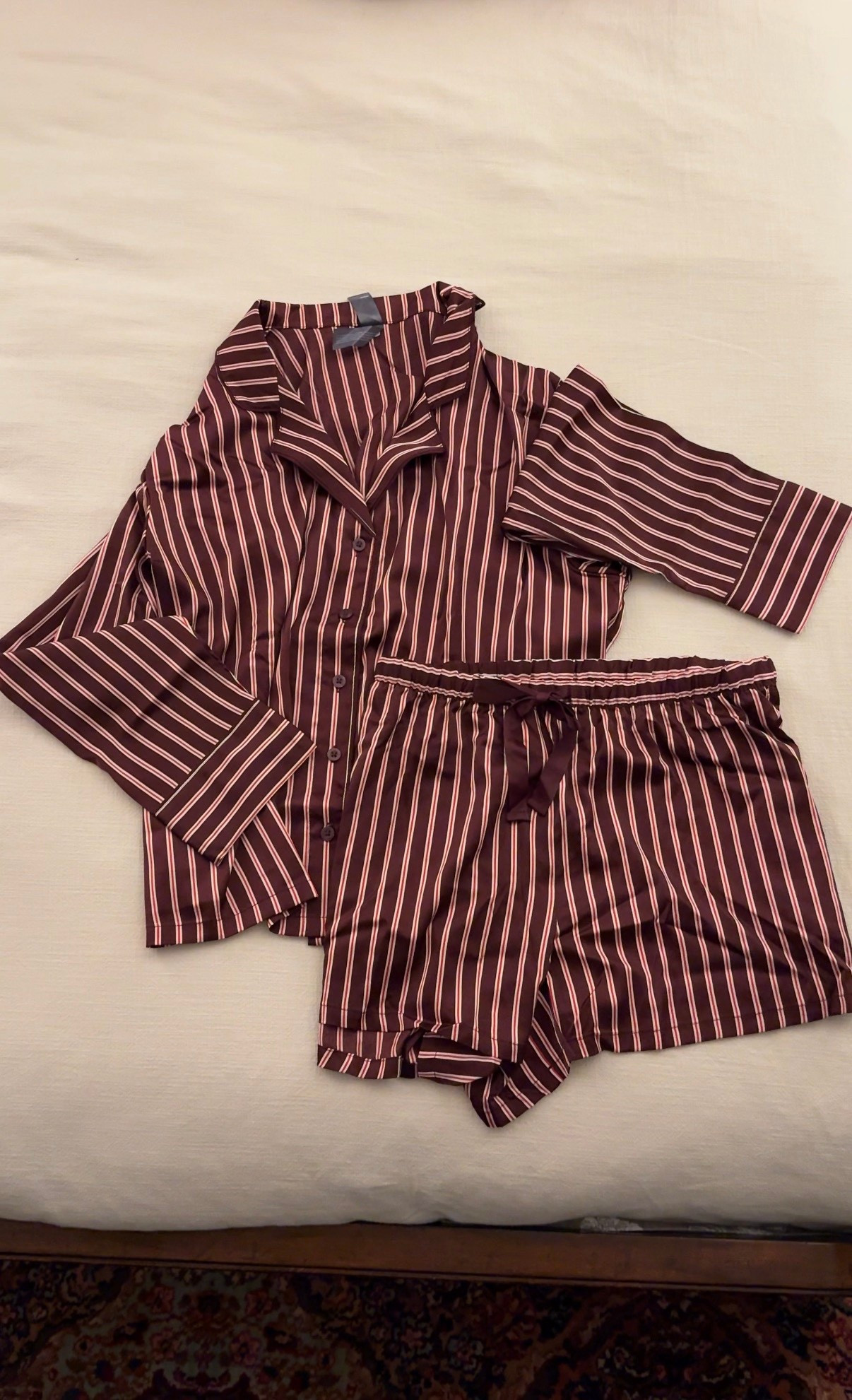 Found the cutest satin pajamas at Target 🤍 I normally wear a size large, but I sized up for a more relaxed, slouchy fit and love how they feel. They’re super soft and cozy, perfect for lounging or sleeping, and the shorts have pockets with a functional drawstring (always a win).

An easy, comfortable set that still feels put together.

Target pajamas | satin pajama set | cozy loungewear | slouchy sleepwear | women’s pajamas | affordable loungewear | bedtime essentials

#LTKootd #LTKMidsize #LTKHoliday