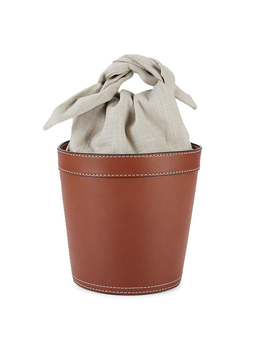 STAUD Women's Britt Leather & Canvas Bucket Bag - Blue | Saks Fifth Avenue OFF 5TH